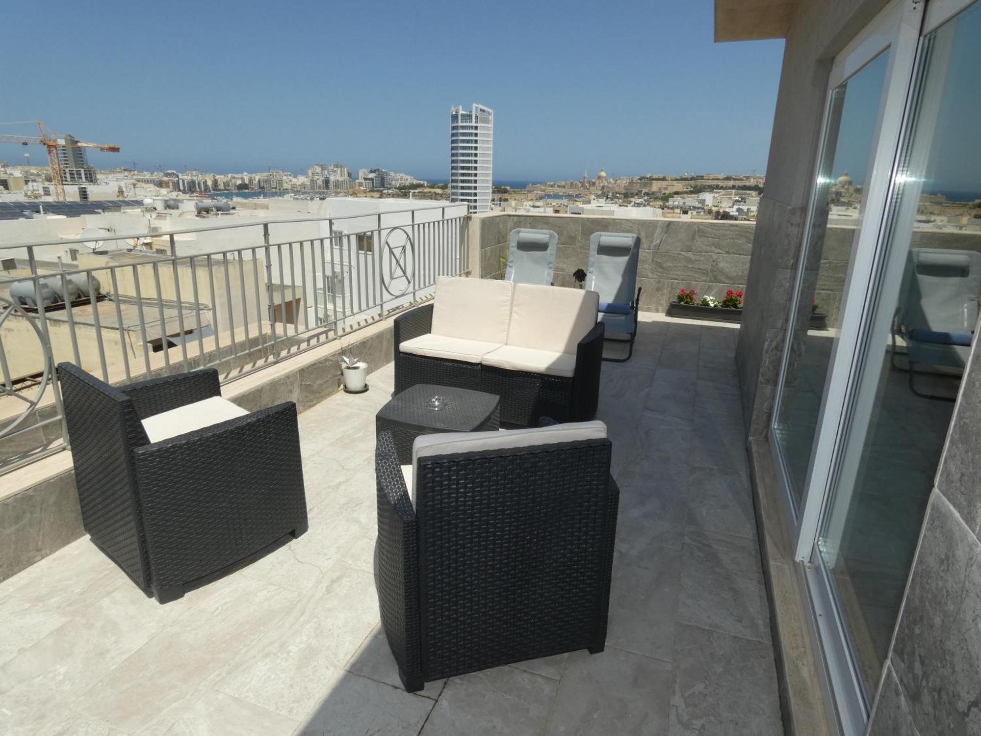 Appartement Terrace View - A Stylish Two Bedrooms Penthouse Ac-wifi Msida